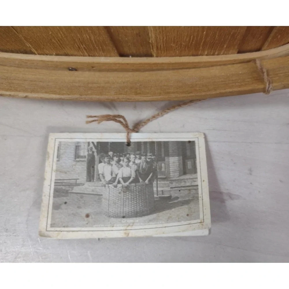Vtg Handmade Peterboro Storage Basket Farmhouse Country Original Tags